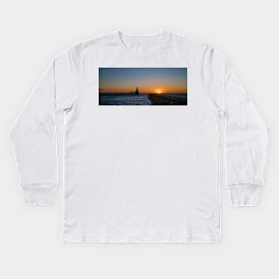 October Sunrise at the mouth of the River Blyth Kids Long Sleeve T-Shirt